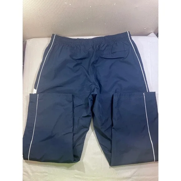 Nike Mens XXL Navy Blue Track Pants White Piping Mesh Lined Zipper Cuffs RN56323 - Picture 6 of 9